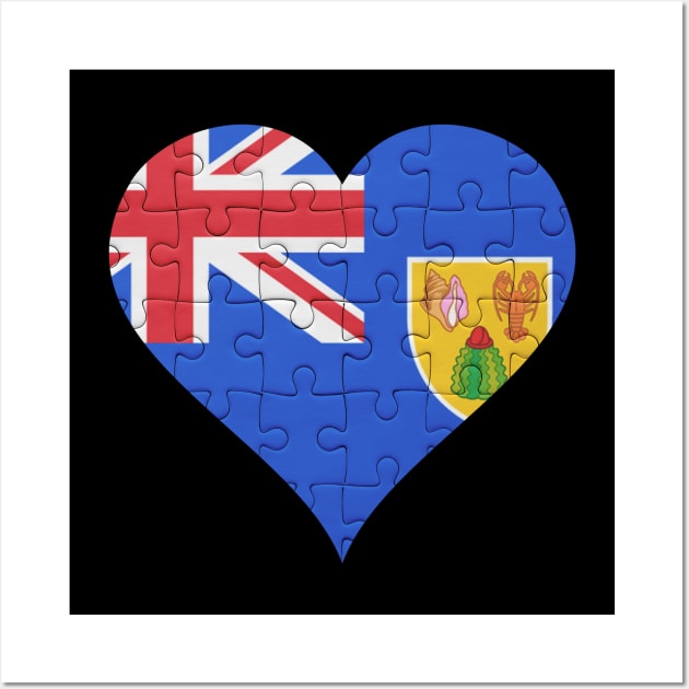 Turks And Caicos Jigsaw Puzzle Heart Design - Gift for Turks And Caicos With Turks And Caicos Roots Wall Art by Country Flags